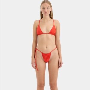 470. SIR. The Label Clarita String Bikini in Tangerine $200 EUC Sz 0 = XS